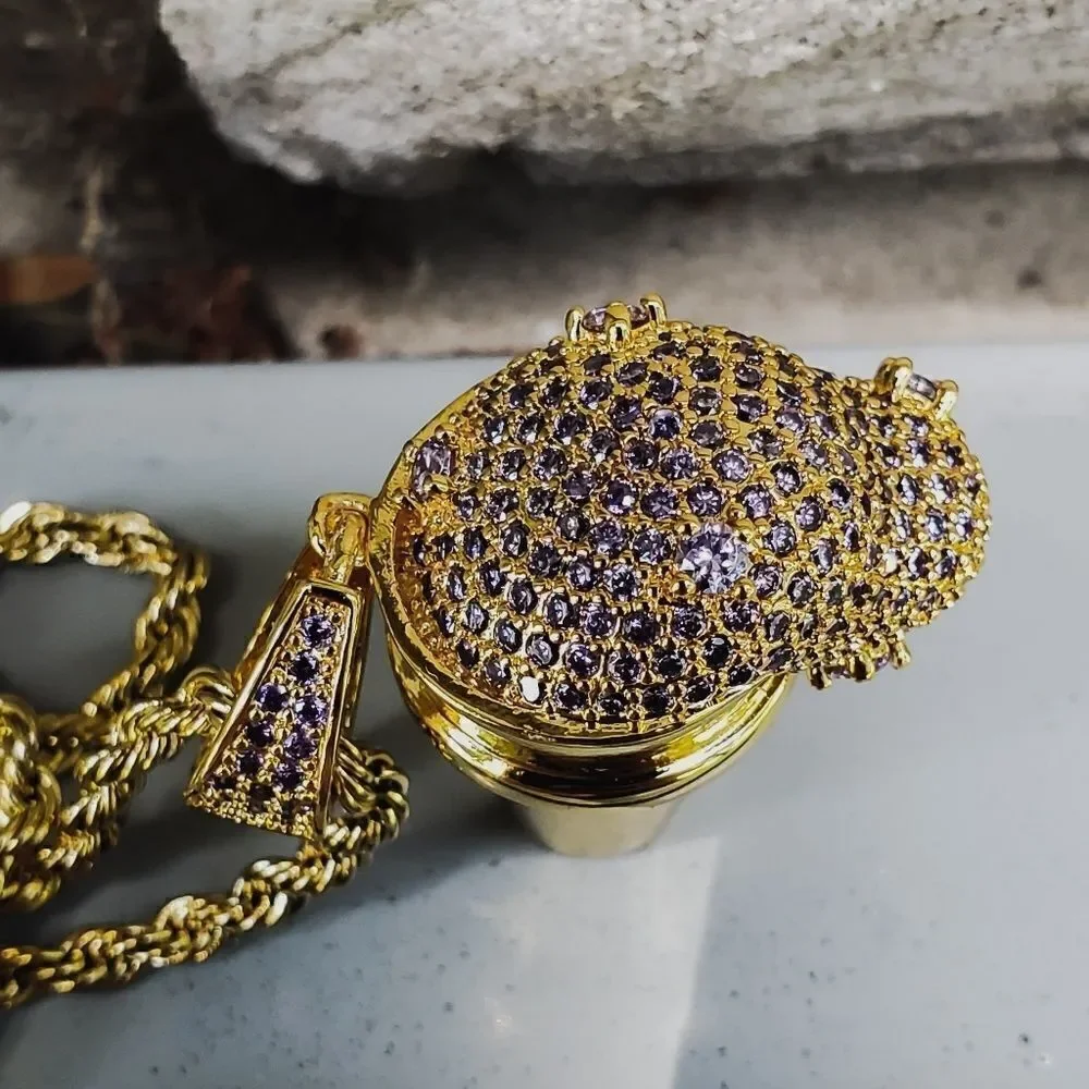 Iced out Purple Drink Necklace
